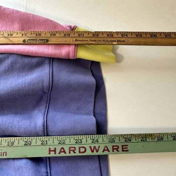 Teddy Fresh Color block Hoodie Sweatshirt Small Purple Pink 1990s Style - Picture 6 of 10